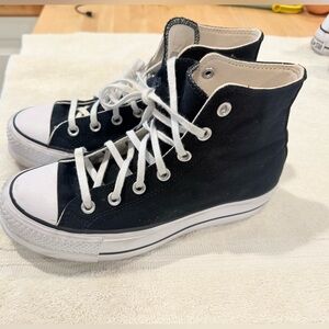 Converse Black High-Tops platform